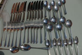 Vintage Silver Plated Canteen Cutlery 46 Piece 6 Setting Epns Athenian Pattern