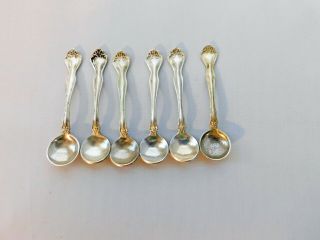 Set 6 Sterling Silver Westmorland George & Martha Washington Salt Spoons S