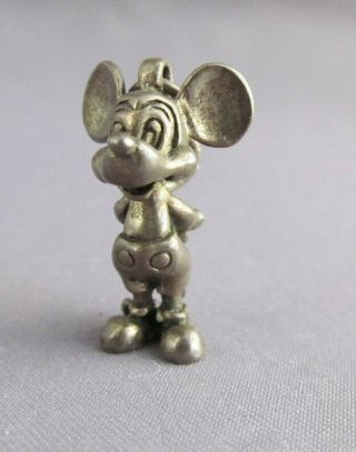 3d Vintage Sterling Long Face Walt Disney Productions Inc.  Mickey Mouse Charm