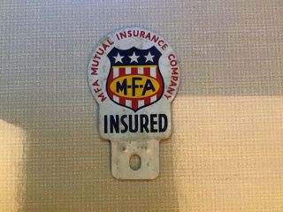 1960 Washington All Mfa Mutual Insurance Companylicense Plate Topper