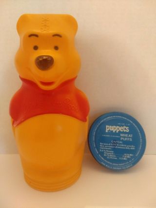 Vintage Disney Winnie The Pooh Nabisco Puppets Wheat Puffs Cereal Container Bank