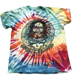Vtg 80s Grateful Dead Jerry Garcia Skull Head Short Sleeve Tie - Dye T - Shirt Sz Xl