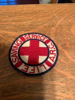 Vintage Wwii American Red Cross Life Saving Service Sew On Patch