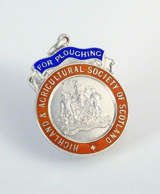 1930s Edinburgh Silver Highland Agricultural Society Of Scotland Ploughing Medal