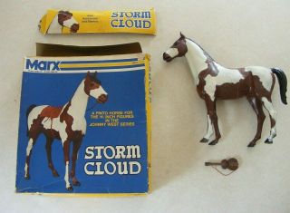 Vintage1973 Marx Toys Storm Cloud Johnny West Pinto Geronimo Horse W/ Box