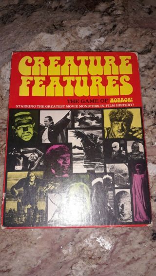 Creature Features " The Game Of Horror " Board Game 1975 Vintage