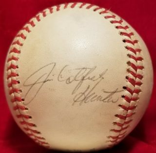 1976 Jim Catfish Hunter Signed Oal Ball 70s Auto Athletics Yankees Team Vtg Hof