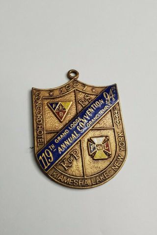 119th Annual Convention Grand Lodge Knights Of Pythias Concord Hotel Medal 1987