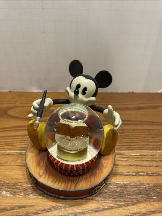 Mickey Mouse Once Upon A Time Snow Globe Paintbrush Storybook Disney World Vtg