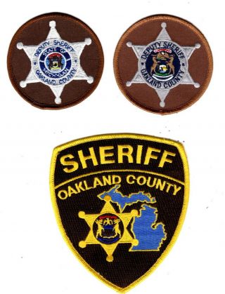 Michigan Police Patch Oakland County Sheriff Set Of 3