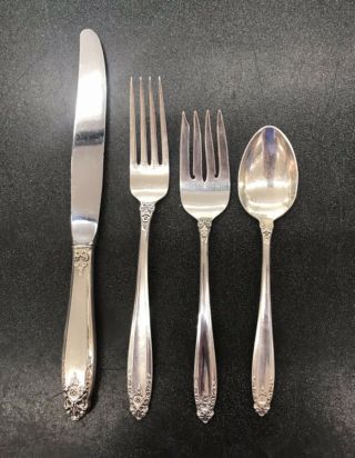 4 Pc International Sterling Silver Prelude Flat Ware 4 Piece Place Setting 1940