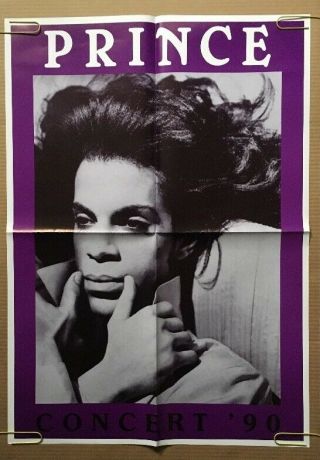 Vintage Poster Prince Concert ‘90 Promo Pin - Up 1990 Music Memorabilia Retro Ad