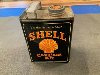 Vintage SHELL Car Care Kit Can including car care items 2