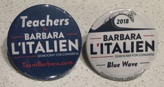 Official 2018 Barbara L’italien Massachusetts Democrat Congress Buttons