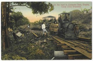 Vintage Postcard " On The Road To Camacho Dam,  Empire,  Canal Zone (panama).  "