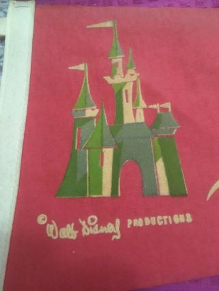 Vintage Disneyland with Cinderella ' s Castle 24” Pennant Walt Disney FAST SHIPPER 2