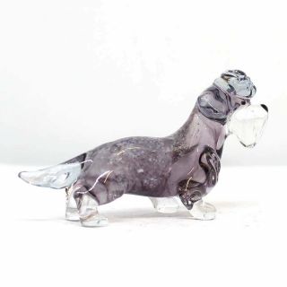 Glass Dog - Dandie Dinmont Terrier.  Blown Art Figurine (h=2 ") Handmade 187