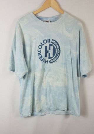 Hypercolor Tshirt Xl Extra Large Vintage Single Stitch Color Change Blue 90s Vtg