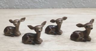 Vintage Hagen Renaker Set Of Miniature Deer/ Fawn Figures