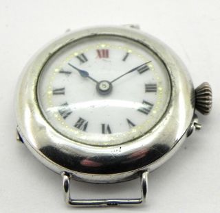 Ww1 Solid Silver Trench Watch,  London 1916,  By Louis Weill.  For Restoration