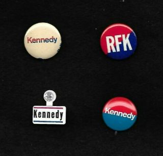 4 Robert F.  Bobby Kennedy 1968 Presidential Hopeful Campaign Buttons