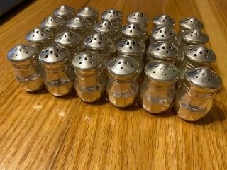 Vintage V.  L.  Stamped Sterling Set Of 24 Salt Pepper Mini Shakers