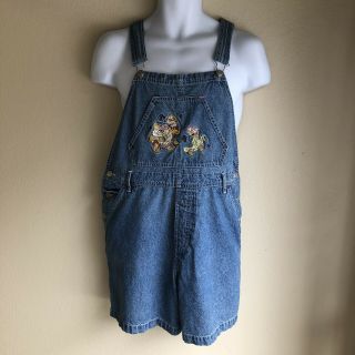 Disney Denim Overalls / Snow White/ Embroidered / Women’s Large/ Jerry Leigh