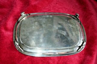Antique Silver Plate Small Engraved Calling Card Tray 3