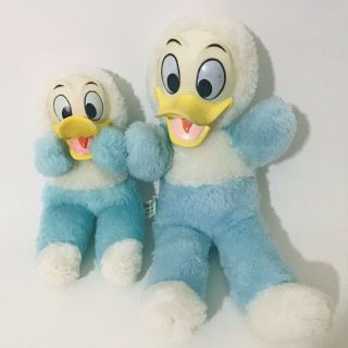 2 Vintage Rubber Face Donald Duck Walt Disney Productions 14” & 9”