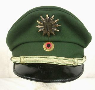 Vintage German Police Polizei Obsolete Visor Hat With Name Baden - Württemberg