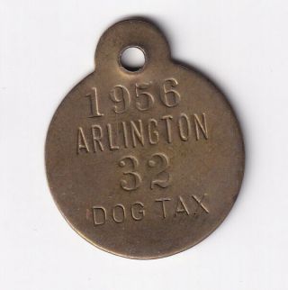 1956 Arlington (texas) Dog Tax License Tag 32