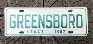 Vintage 1967 Greensboro Nc License Plate Topper 13647