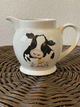 Whimsical Porcelain Cow Milk Pitcher By Arthur Wood,  Made In England