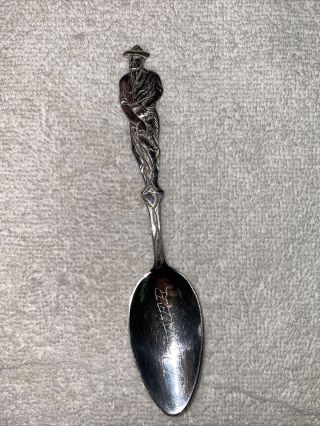 Antique Sterling Silver Spoon With Denver On It And Man On The Handle