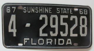 1967 1968 Florida Car License Plate Pinellas County