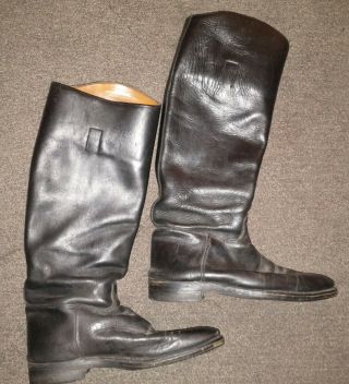 Vintage Marlborough Leather Equestrian Riding Boots Black Mens Size 9.  5