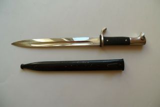 Vintage German Ww 2 Dress Bayonet Dagger Great Blade & Scabbard