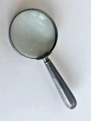 Vintage Sterling Silver Magnifying Glass,  Hand Held