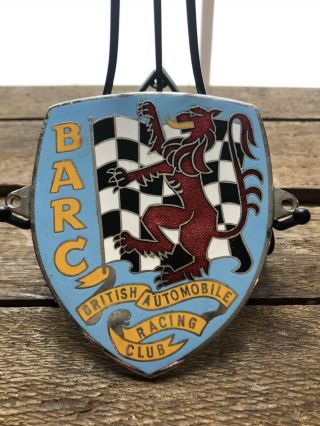 Vintage Barc British Automobile Racing Club Auto Car Shield Enamel Emblem