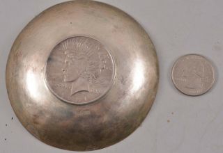 1921 Peace Dollar Inside Sterling Silver Ring Or Trinket Dish