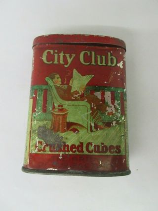 Vintage Advertising City Club Vertical Pocket Tin 641 - Q