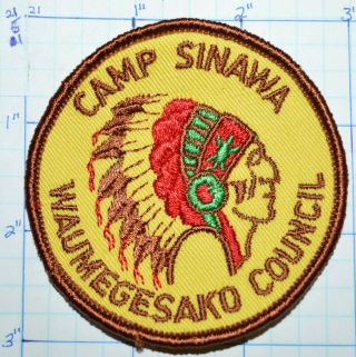 Bsa Camp Sinawa Waumegesako Council Manitowoc Wisconsin Brn Edge Boy Scout Patch