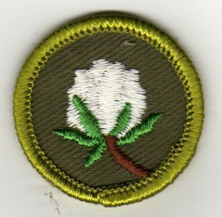 Cotton Farming Merit Badge,  Type F Rolled Edge Khaki Twill (1961 - 68),