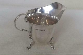 A Stunning Antique Solid Sterling Silver Shaped Cream Jug Birmingham 1921.