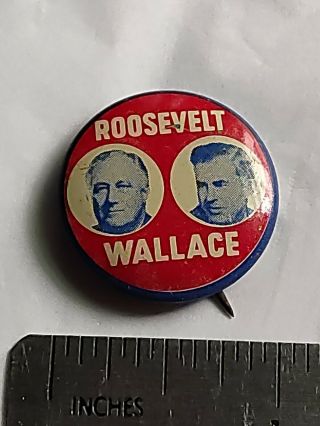 1940 Fdr Roosevelt & Wallace Pin