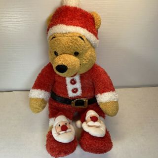 Disney Store Pooh Sleeper 17 " Santa Claus Holiday Winnie The Pooh Bear Plush
