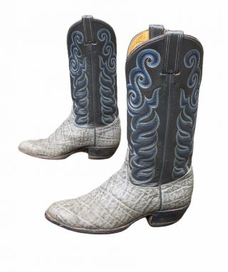 Vintage Tony Lama Mens Cowboy Western Boots Black Label Size 8.  5 D