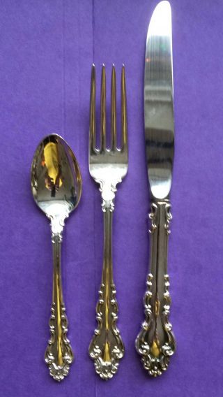 Vintage Reed & Barton Spanish Baroque Sterling Silver 3 Piece Place Setting