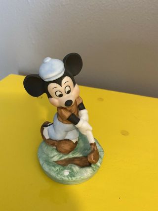 Vintage Walt Disney Mickey Mouse Golfing Ceramic Figurine 4 "