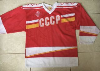 Vintage Tackla Hockey Jersey T - Shirt Ussr Russia Team Mens Size Xl Red White